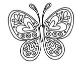 Disegno Mandala farfalla pitturato su scuolarocc