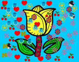 Disegno Tulipano pitturato su gabrieli