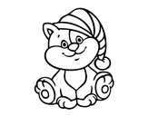 Disegno Gatto con cappello pitturato su 2mlab