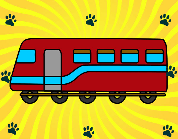 Disegno Passeggeri di treno pitturato su tami