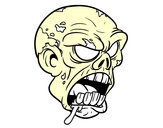Disegno Testa di zombie pitturato su 2mlab