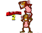 Disegno Madagascar 2 Manson & Phil pitturato su wwwx