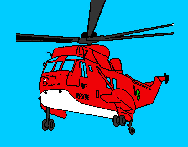 Disegno Elicottero di salvataggio  pitturato su MATT01