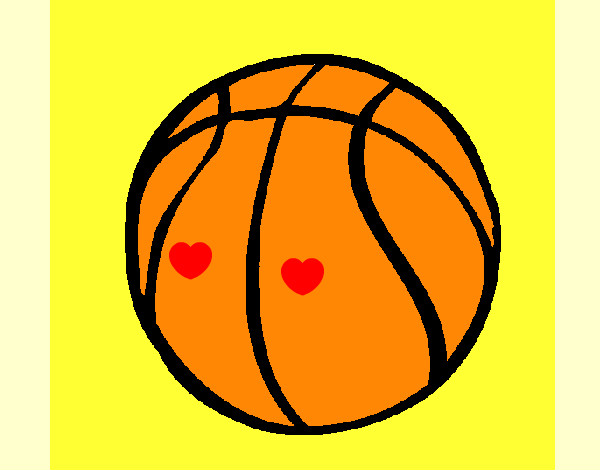 Disegno Pallone da pallacanestro pitturato su Monci
