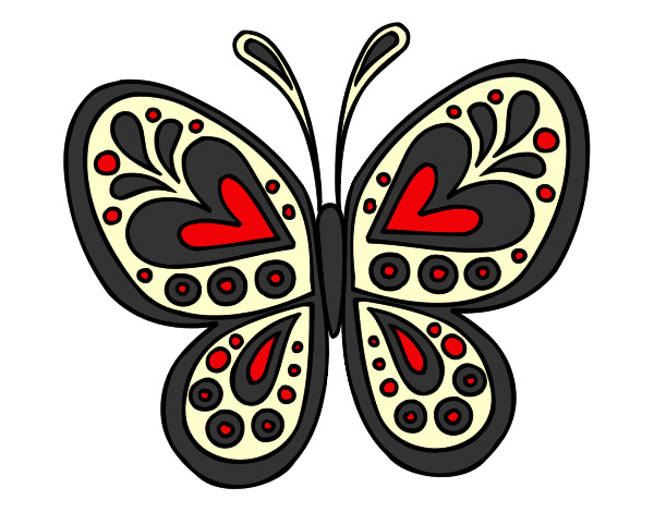 Disegno Mandala farfalla pitturato su PEPETTO