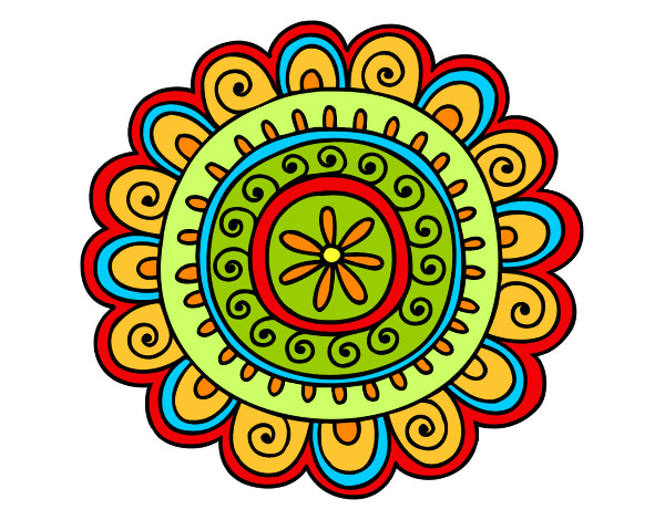 Disegno Mandala felice pitturato su PEPETTO