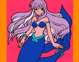 Disegno Sirena pitturato su sakura2