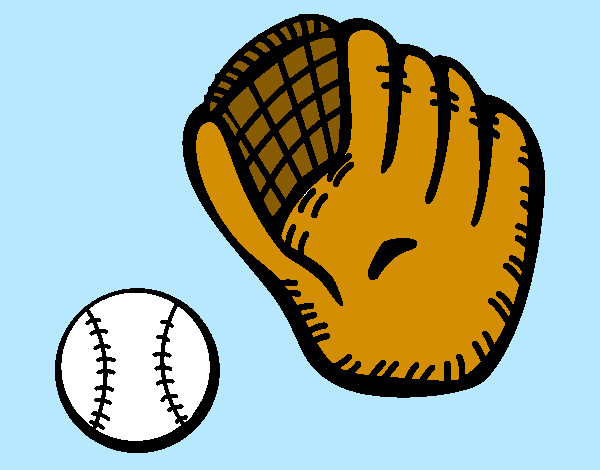 Disegno Guanto da baseball e pallina pitturato su marco04