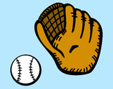 Disegno Guanto da baseball e pallina pitturato su marco04