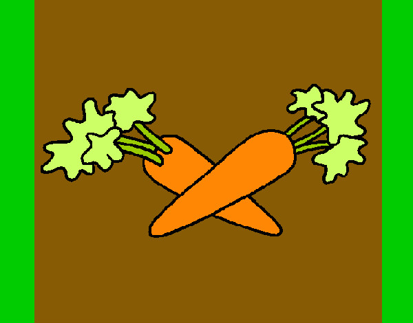 Disegno carote  pitturato su tami
