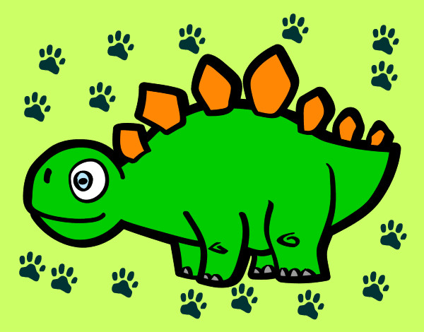 Disegno Giovane stegosauro pitturato su andrea08