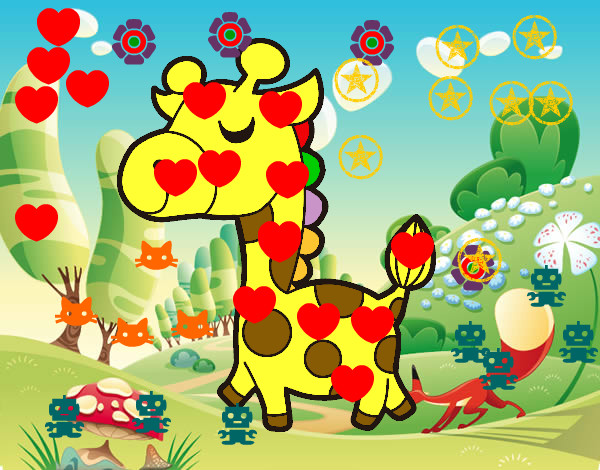 Disegno Giraffa vanitosa pitturato su CRISTINA82