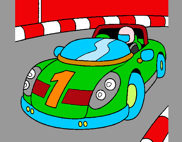 Disegno Auto da corsa pitturato su Ale07