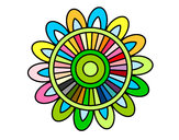 Disegno Mandala solare pitturato su Ale07
