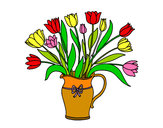 Disegno Vaso di tulipani pitturato su Beatrice20