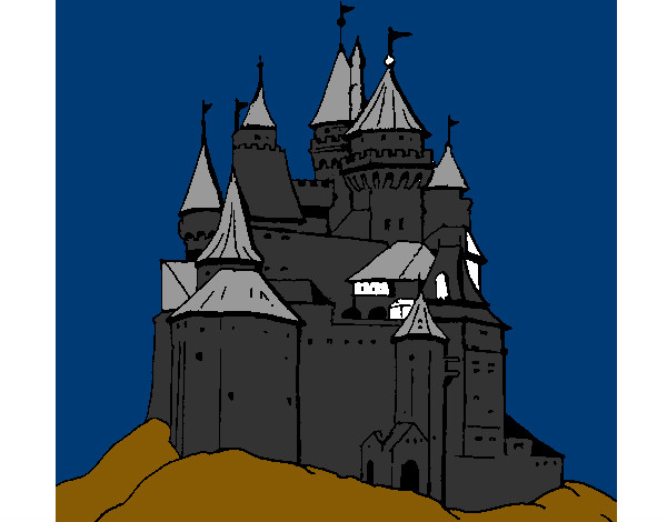 Disegno Castello medievale  pitturato su EmaLele98