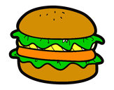 Disegno Hamburger con lattuga pitturato su fra-ilir