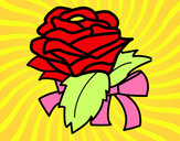 Disegno Rosa, botanica pitturato su coccinella