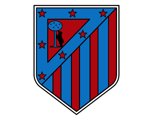 Disegno Stemma del Club Atlético de Madrid pitturato su jjuurrii