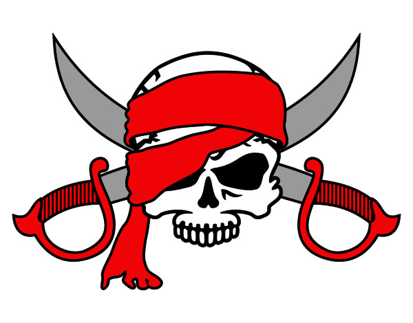 Disegno Simbolo pirata pitturato su STAN