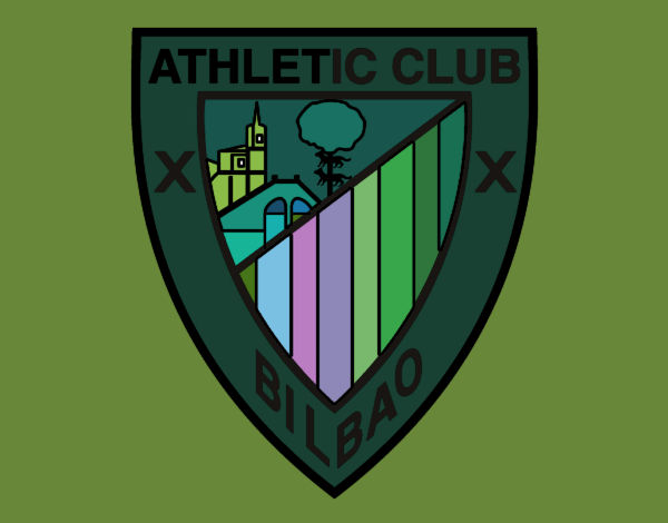 Disegno Stemma del Athletic Club pitturato su avelucci