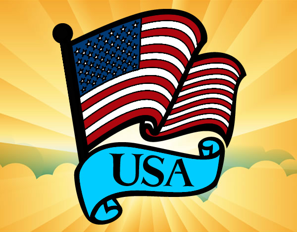 Disegno Bandiera degli Stati Uniti pitturato su blake