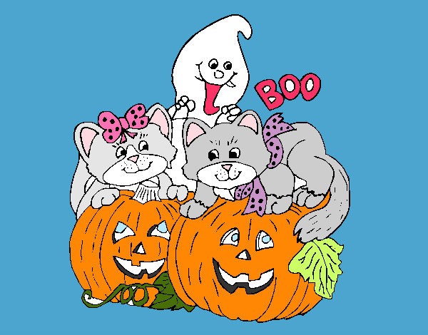 Disegno Halloween pitturato su Alessia02