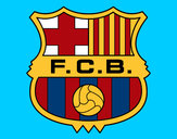 Disegno Stemma del FC Barcelona pitturato su blake