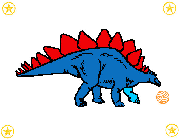 Disegno Stegosaurus  pitturato su STAN