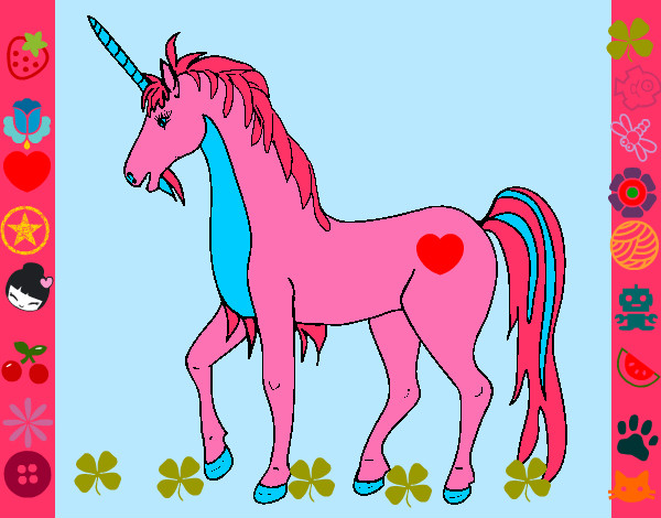 Disegno Unicorno II pitturato su Beatrice08