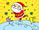Disegno Babbo Natale pattinatrice pitturato su AliFili