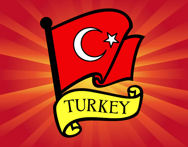 Disegno Bandiera della Turchia pitturato su germany