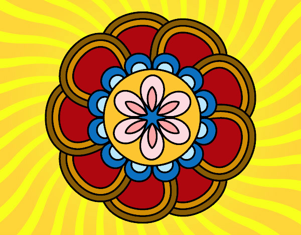Disegno Mandala petali pitturato su pd20md21
