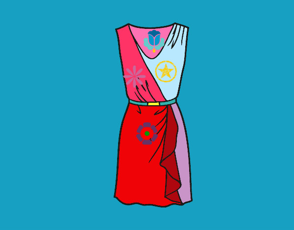 Disegno Vestito semplice pitturato su Monci