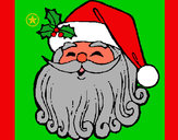 Disegno Faccione Babbo Natale  pitturato su cadriana