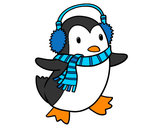 Disegno Pinguino con la sciarpa pitturato su Antonio007