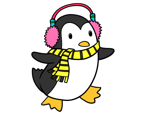 Disegno Pinguino con la sciarpa pitturato su MartinXX