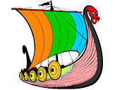 Disegno Barca vikinga pitturato su Martinabel