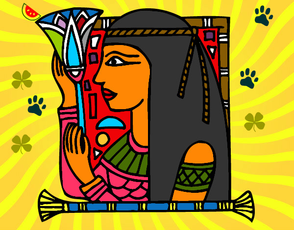 Disegno Cleopatra pitturato su omarr