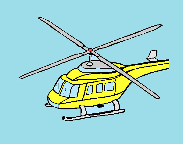 Disegno Elicottero 3 pitturato su amir