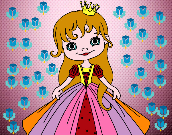 Disegno La piccola principessa pitturato su sarag