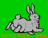 Disegno Coniglio contento  pitturato su Francy803