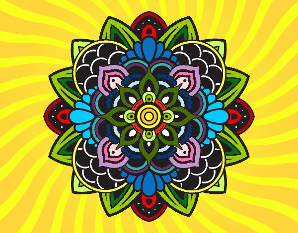 Disegno Mandala decorative pitturato su camilla06