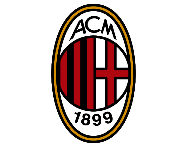 Disegno Stemma del AC Milan pitturato su lucatoro
