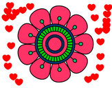 Disegno Mandala a forma di fiore pitturato su patty88