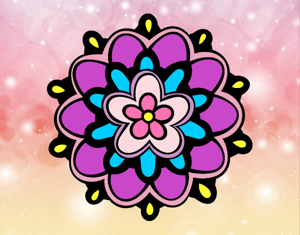 Disegno Mandala un fiore pitturato su ifer78