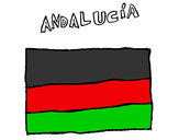 Disegno Bandiera Andalusia pitturato su davidem