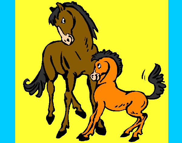 Disegno Cavalli pitturato su GiudiBenni