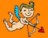 Disegno Cupido felice con freccia pitturato su marianna10