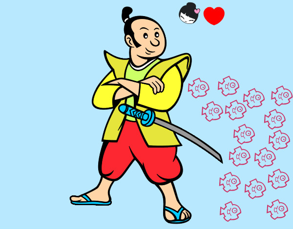 Disegno Samurai adulto pitturato su ALESSAN